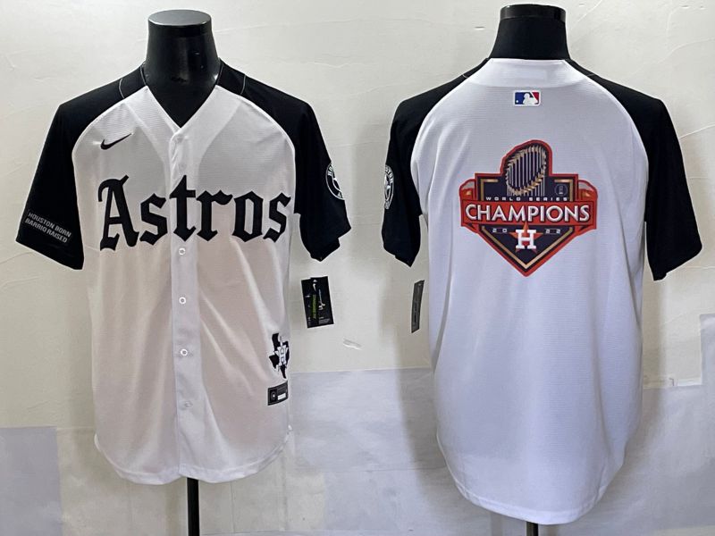 Men 2025 Houston Astros Blank White Black Five generations Joint Name Nike MLB Jersey style 28->houston astros->MLB Jersey
